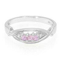 Zilveren ring met Ceylon roze saffieren