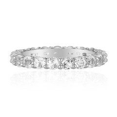Zilveren ring met witte topaasstenen