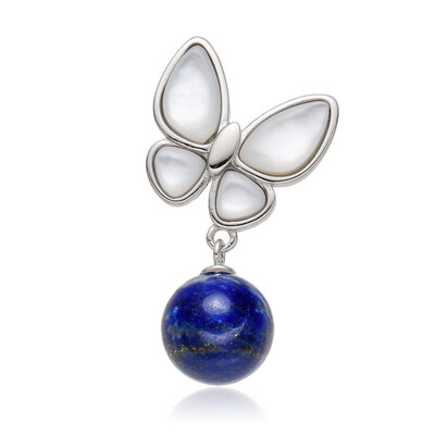 Zilveren hanger met een lapis lazuli