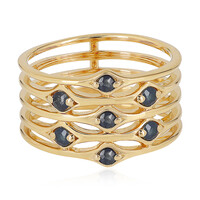 Zilveren ring met blauwe saffieren