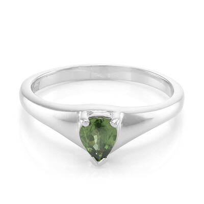 Zilveren ring met een mozambiqe saffier
