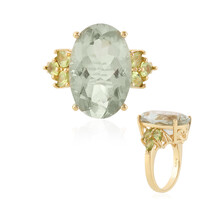 Zilveren ring met een groene amethist