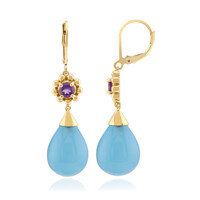 Zilveren oorbellen met Aqua Chalcedonen