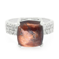 Zilveren ring met een rode tijgeroog