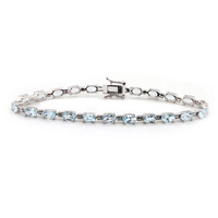 Zilveren armband met hemel-blauwe topaasstenen