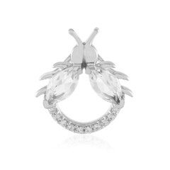 Zilveren hanger met witte topaasstenen