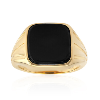 Zilveren ring met een zwarte onyx