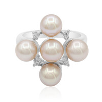 Zilveren ring met zoetwater kweekparels (TPC)