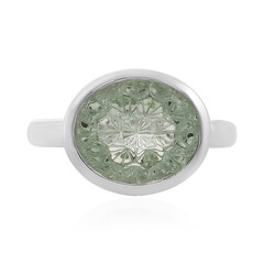 Zilveren ring met een groene amethist