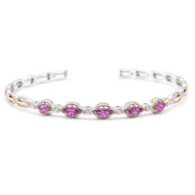Zilveren armband met Paarse kleurwissel granaten (Gems en Vogue)