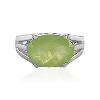 Zilveren ring met een prehniet