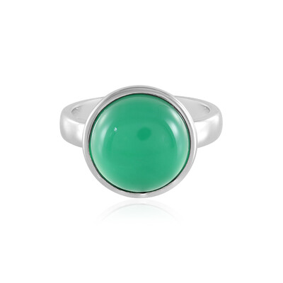 Zilveren ring met een Groene onyx