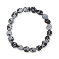 Armband met sneewvlokken obsidiaanstenen