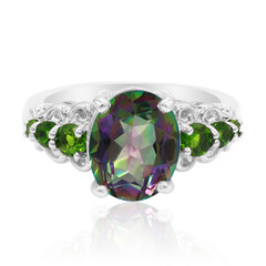 Zilveren ring met een mystieke kwarts