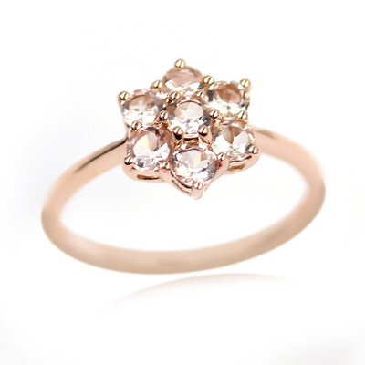 Gouden ring met morganieten