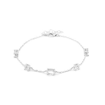 Zilveren armband met witte topaasstenen