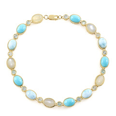 Zilveren armband met witte maanstenen (KM by Juwelo)