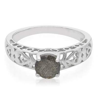 Zilveren ring met een spectroliet