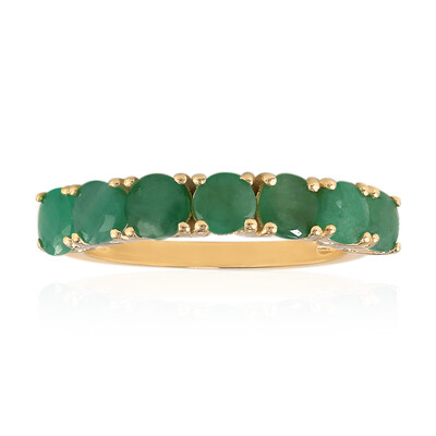Zilveren ring met smaragden