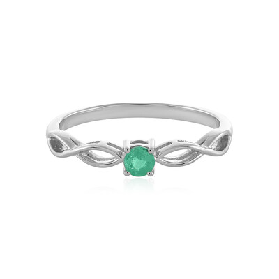 Zilveren ring met een Columbiaanse smaragd