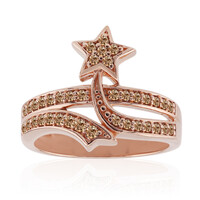 Gouden ring met SI1 Argyle Rose De France Diamanten