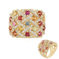 Zilveren ring met saffieren