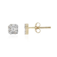 Gouden oorbellen met SI1 (H) Diamanten