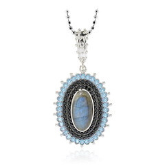 Zilveren halsketting met een labradoriet (Dallas Prince Designs)