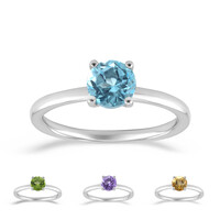 Zilveren ring met een hemel-blauwe topaas