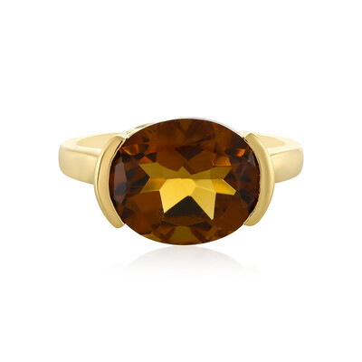Zilveren ring met een cognac kwarts
