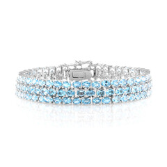 Zilveren armband met Zwitsers-blauwe topaasstenen