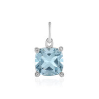Zilveren hanger met een hemel-blauwe topaas