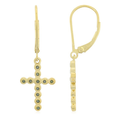 Zilveren oorbellen met Fancy diamanten