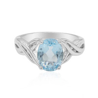 Zilveren ring met een hemel-blauwe topaas