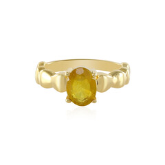 Zilveren ring met een Gele Madagaskar Saffier