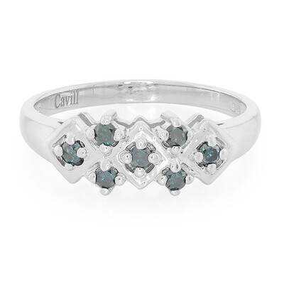 Zilveren ring met Fancy diamanten