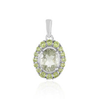 Zilveren hanger met een groene amethist