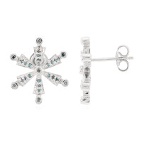Zilveren oorbellen met Fancy diamanten