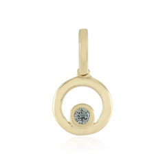 Gouden hanger met een hemelblauwe SI2 diamant