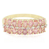 Gouden ring met Onverhitte Padparadscha Saffieren
