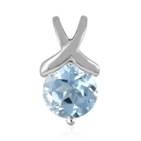 Zilveren hanger met een hemel-blauwe topaas