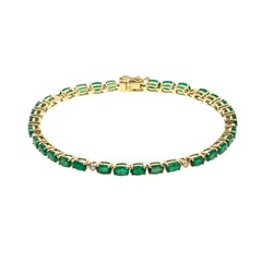 Gouden armband met AAA Zambia smaragden