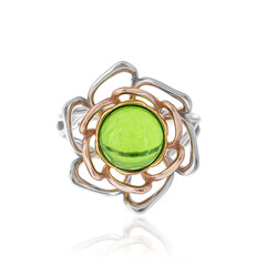 Zilveren ring met een Groene Colombiaanse Barnsteen