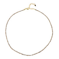Zilveren halsketting met Champagne Diamanten