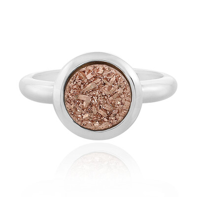 Zilveren ring met een Koper Glitter Agaat