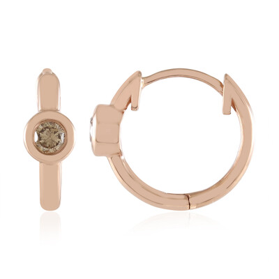 Gouden oorbellen met SI2 Champagne Diamanten