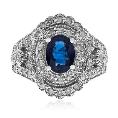 Gouden ring met een Ceylon saffier (CIRARI)