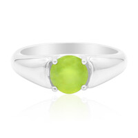 Zilveren ring met een Braziliaanse Groene Opaal