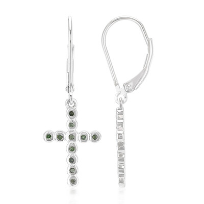 Zilveren oorbellen met Fancy diamanten