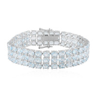 Zilveren armband met hemel-blauwe topaasstenen
